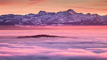Alps Snow Lake, lake, snow, nature HD wallpaper