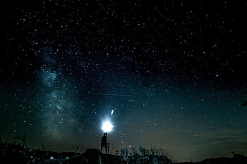 Nature, Shine, Light, Starry Sky, Brilliance, Human, Person HD wallpaper