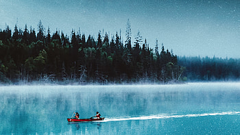 2160x3840 boat lake, Silent evening, Sony Xperia X XZ Z5 Premium HD wallpaper