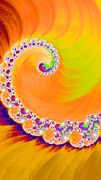 Trippy Psychedelic Fractal, orange (Color), Abstract, fractal HD phone wallpaper