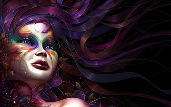 Wildflower, cg, face, colors, flowers, girl HD wallpaper