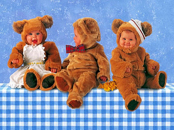 Cute babies, sweet, table, smiling, room, fun, babies, cute, beautiful, nice, pretty, animals, funny, adorable, joy, three, lovely HD wallpaper