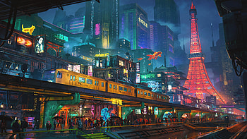 Neon Tokyo Tower — Cyberpunk Skyline, Cyberpunk, Tokyo, Tokyo Tower, Digital Art HD wallpaper