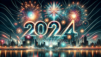 Electrifying 2024 Fireworks Display, 2024, New Year 2024 HD wallpaper