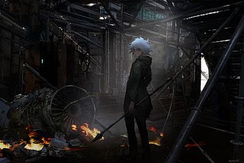 Nagito Komaeda, Danganronpa, Danganronpa 2: Goodbye Despair, Video Game, Weapon, White Hair HD wallpaper
