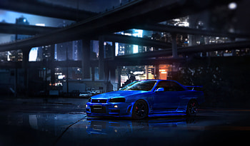 Nissan Blue Gtr, nissan-gtr, cars, nissan HD wallpaper