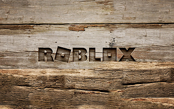 Roblox wooden logo, , wooden backgrounds, games brands, Roblox logo, creative, wood carving, Roblox HD wallpaper