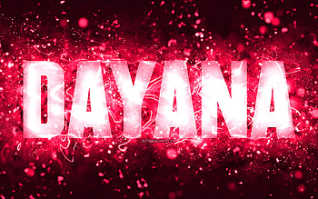 Happy Birtay Dayana, , pink neon lights, Dayana name, creative, Dayana Happy Birtay, Dayana Birtay, popular american female names, with Dayana name, Dayana HD wallpaper