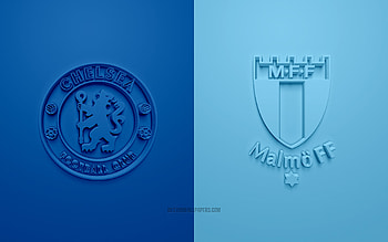 Chelsea FC vs Malmo FF, 2021, UEFA Champions League, Group Н, 3D logos, blue background, Champions League, football match, 2021 Champions League, Chelsea FC, Malmo FF HD wallpaper