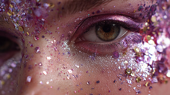 Gilded Gaze — Quad Glam Glitter Eye Close-Up, Close-up, Face, Glitter, Eye HD wallpaper