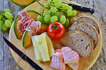 Bread, Food, Still Life, Cheese, Grapes, Tomato HD wallpaper