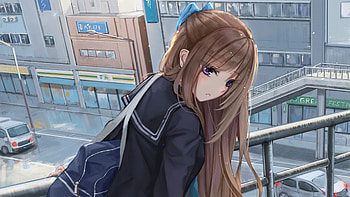 Morning After Rain Anime Girl , anime-girl, anime, artist, artwork, digital-art, artstation HD wallpaper