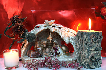 ♫ Merry Christmas ♫, manger, candles, decoration, christmas HD wallpaper
