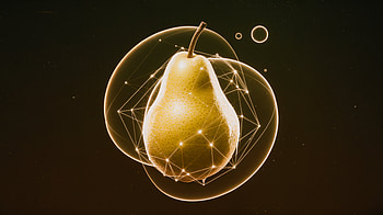 Vibrant Pear: Stunning Ultra Experience, pear, Digital Art, Abstract, geometry, fruit HD wallpaper