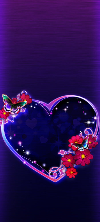Cosmos flower Heart, beautiful, electric blue, magenta, Luxury, Love, Flowers HD phone wallpaper