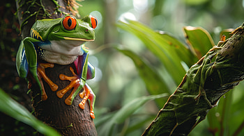 Vibrant Tree Frog in Jungle -, tree frog, jungle HD wallpaper