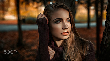 Unknown Model, model, woods, gorgeous, woman, park, babe, leaves, trees, forest HD wallpaper