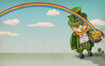Leprechaun mischief, Luck of the Irish, Pot of gold, Shamrock HD wallpaper