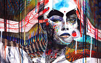Artistic, paint, babe, wall HD wallpaper