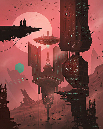 Fantasy, Art, Spaceship, Future, Station, Wanderers HD phone wallpaper