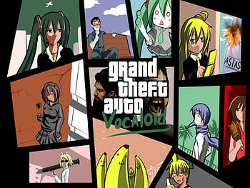 Grand Theft Auto Vocaloid, awesome, colors, neru, nice, kagamine rin, akita neru, hilarious, hatsune miku, len, twintail, meiko, guns, banana, girl, kaito, lock, anime, luka, hachune miku, rin, necklace, vocaloid, beer, miku, music, vocaloids, megurine luka, game, unbelievable, kagamine len, title, epic, explosion, boy, rpg, cool, weapon, funny, beer bottle, idol HD wallpaper