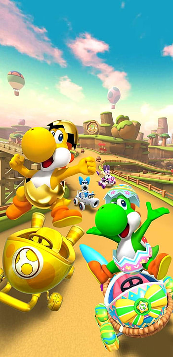 Yoshi Mario Kart, Nintendo HD phone wallpaper