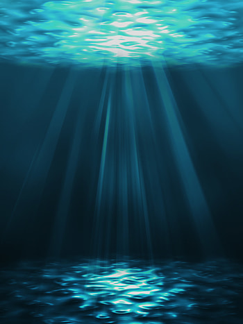 Water, Art, Shine, Light, Beams, Rays, Underwater World HD phone wallpaper