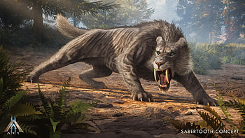 ARK Survival Sabertooth, video game, ARK: Survival Ascended HD wallpaper
