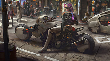 Roadster, cyberpunk, artist, artwork, digital-art, artstation HD wallpaper