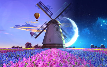 Windmill Stage, windmill, artist, artwork, digital-art, deviantart HD wallpaper
