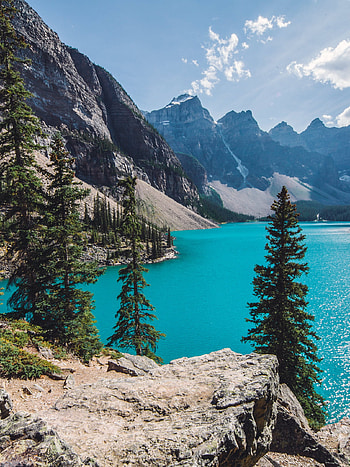 Moraine Lake, Turquoise water, Valley of the Ten Peaks, Nature's wonder HD phone wallpaper