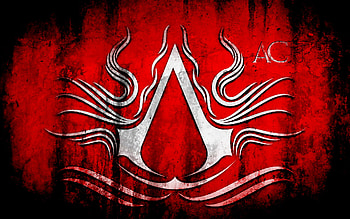 Assassin's Creed - Logo In Red, ac, assassins creed, ezio, altair HD wallpaper