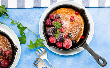 Pancakes, fruit, breakfast, food HD wallpaper