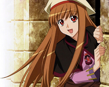 Holo, anime girl, spice and wolf, smile HD wallpaper
