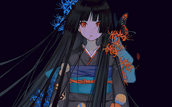 Enma Ai, Jigoku Shoujo, Hell Girl, Japanese Manga, Jigoku Shoujo Characters, Hell Girl Characters, Anime Characters, Enma Ai Jigoku Shoujo HD wallpaper