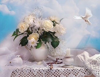 still life, abstract, graphy, vase, flowers HD wallpaper