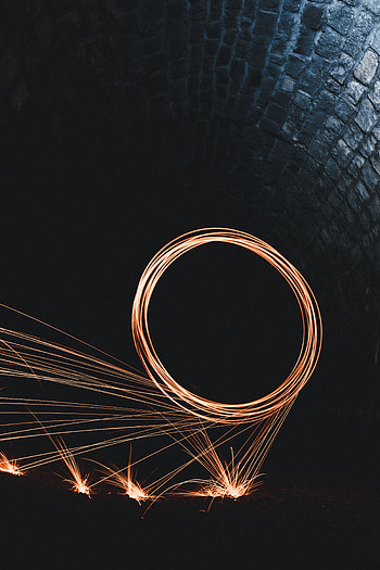 Dark, Shine, Light, Sparks, Movement, Traffic, Long Exposure, Circle HD phone wallpaper