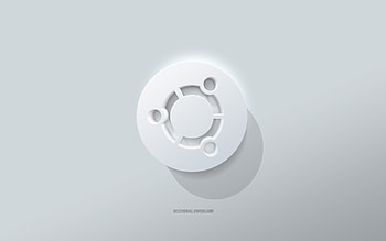 Ubuntu logo, white background, Linux, Ubuntu 3d logo, 3d art, Ubuntu, 3d Ubuntu emblem, Linux logo HD wallpaper