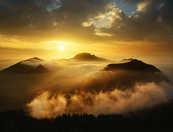 Golden Morning Bavarian Alps Germany , morning, nature HD wallpaper