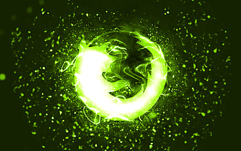 Mozilla lime logo, , lime neon lights, creative, lime abstract background, Mozilla logo, brands, Mozilla HD wallpaper