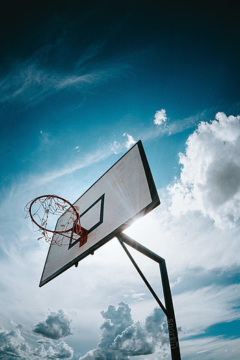 Sports, Sun, Basketball, Clouds, Basketball Hoop, Basketball Ring HD phone wallpaper