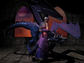 Her Guardian, lady, fantasy, maiden, dragon, sky, computer art HD wallpaper