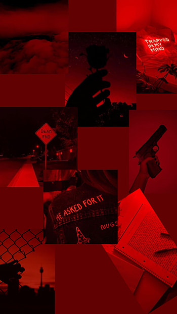 Dark red Collage, Aesthetic HD phone wallpaper