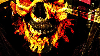 Flaming Skull Background HD wallpaper