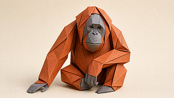 Origami Orangutan — HD wallpaper