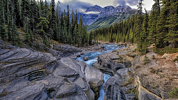 glorious river gorge, river, gorge, mountains, rocks, forest HD wallpaper