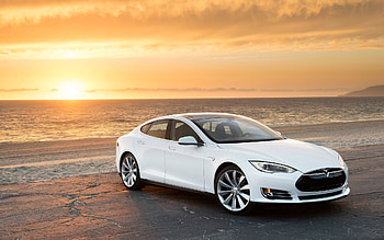 Sea, Cars, Tesla, Tesla Model S, Model S HD wallpaper