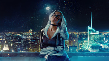 Sydney Sweeney X Black Cat, black-cat, superheroes, artwork, digital-art HD wallpaper