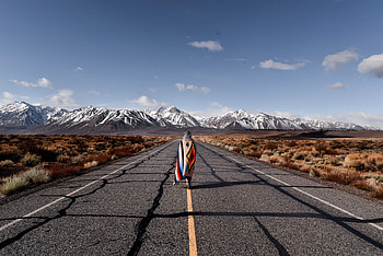 Nature, Mountains, Usa, Privacy, Seclusion, Road, Path, Girl, United States, Loneliness, California, Way HD wallpaper