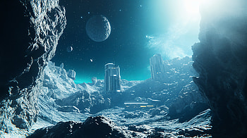 Asteroid Mining Colony: A Stunning Sci-Fi Experience, Sci Fi, asteroid mining colony, space, moon, planet HD wallpaper